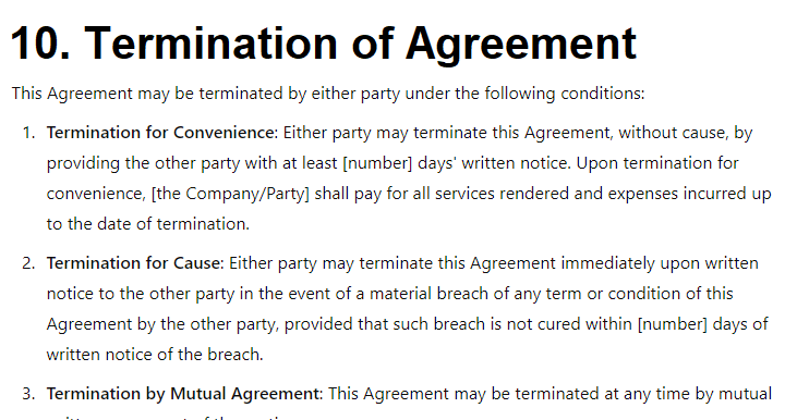 Termination Clauses in a Contract - Definition, Types, Implications